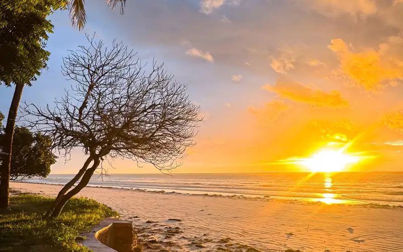Sunrise over the Indian Ocean from the beach